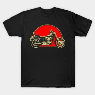 1979 Harley-Davidson FXE Retro Red Circle Motorcycle T-Shirt